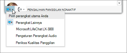 Cuplikan layar memperlihatkan menu Pilih Perangkat Utama Anda.