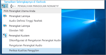 Memeriksa kualitas panggilan untuk perangkat kustom