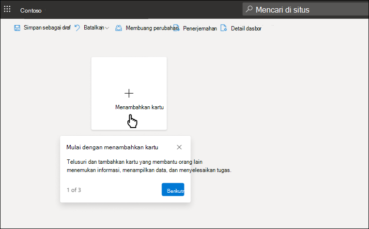 cuplikan layar menambahkan kartu