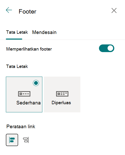 perataan footer