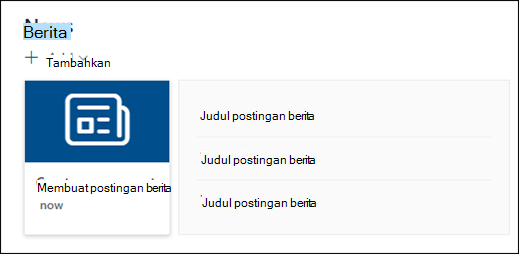 Pratinjau komponen web Berita.