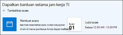 Pratinjau komponen web Acara.