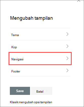 Gambar mengubah opsi panel tampilan