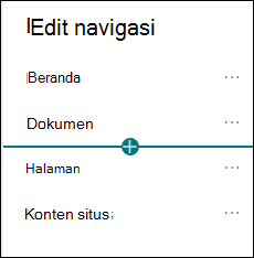 Tambahkan jendela navigasi dengan opsi tautan dipilih.