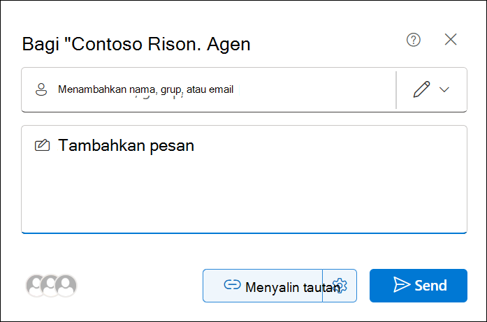 Cuplikan layar berbagi agen dari BizChat