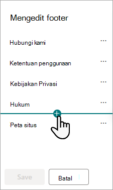 Kotak dialog Edit Footer.