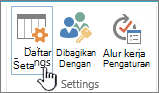 Pengaturan Daftar pada pita
