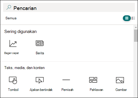 Tombol Tambahkan ke halaman