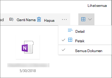 Tampilan ubin di pustaka dokumen