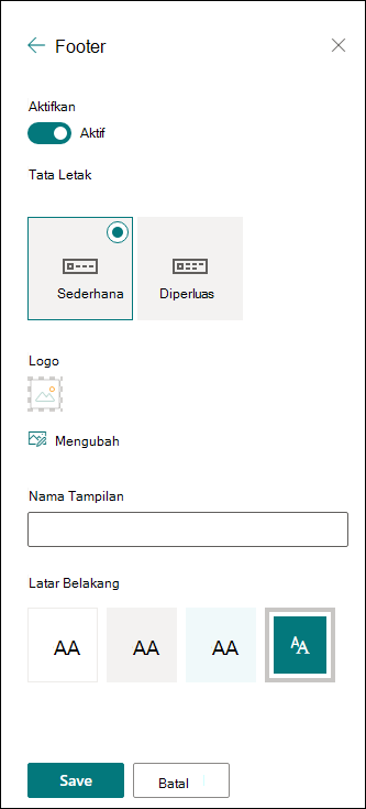 footer situs SharePoint