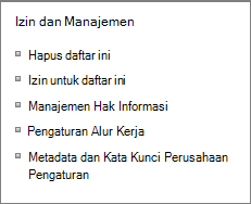Link Izin daftar dan Pengaturan Manajemen
