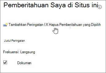 Manajer Pemberitahuan Saya dengan Hapus pemberitahuan yang dipilih disorot