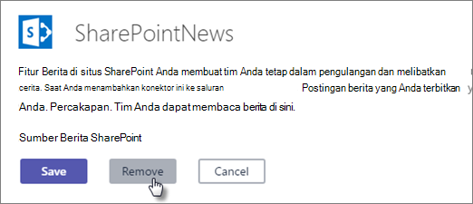Kotak dialog konektor berita
