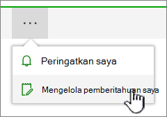 Tombol Kelola pemberitahuan SharePoint Online disorot