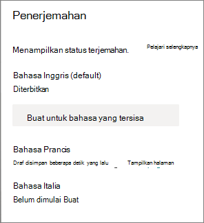 Status penerjemahan