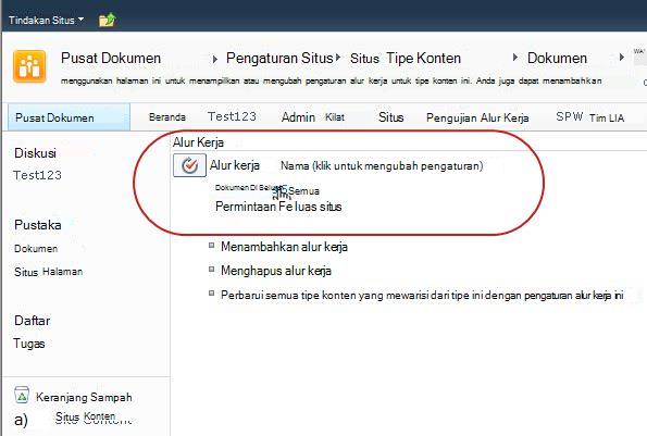 Link untuk mengubah pengaturan alur kerja