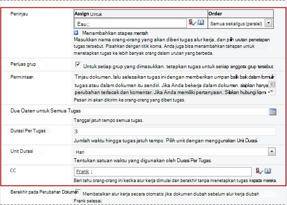 Halaman kedua formulir kaitan dengan bidang formulir-inisiasi yang teridentifikasi