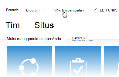 Navigasi atas pada situs