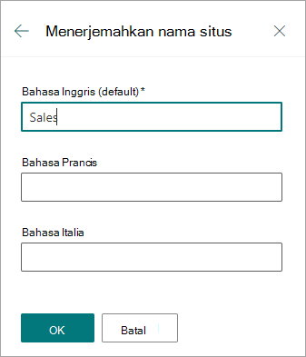 Menerjemahkan nama situs