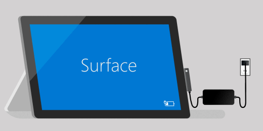 Menyambungkan Surface Anda ke daya