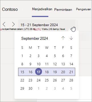 Ubah rentang tanggal tampilan jadwal di Shifts.