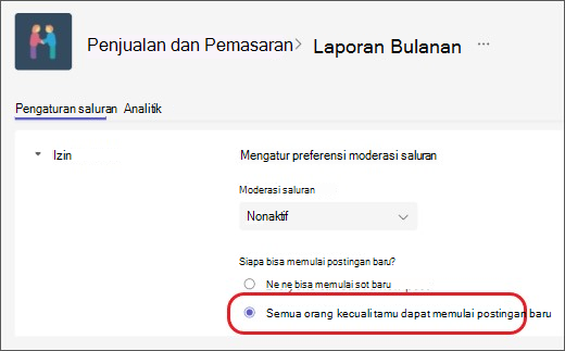 Moderasi saluran: Mengecualikan tamu