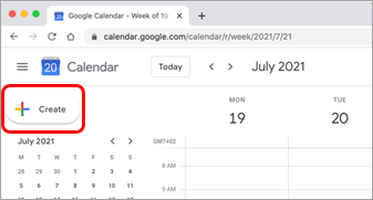 Pilih Buat di Google kalender