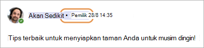 Cuplikan layar yang menampilkan lencana pemilik komunitas di Teams (Gratis).