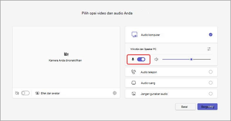mengelola audio sebelum rapat