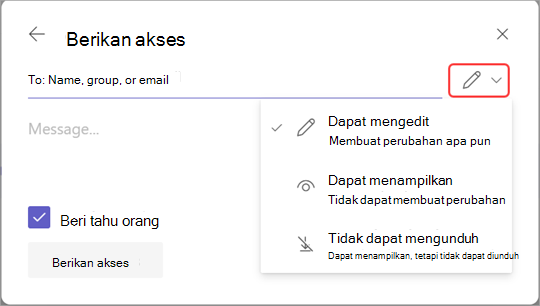Gambar dengan ikon edit disorot untuk mengelola akses perekaman.