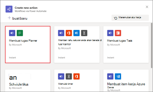 Alur Kerja Membuat pilihan tugas Planner
