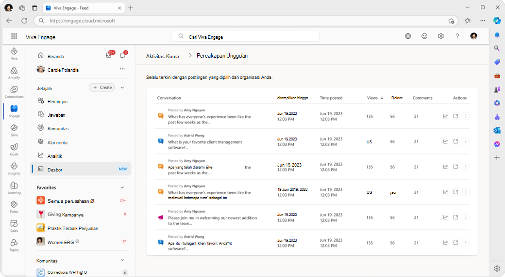 Percakapan unggulan