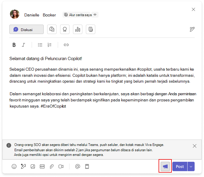 Membuat pengumuman