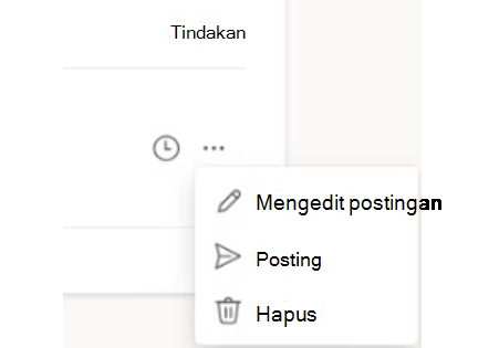 Opsi untuk bekerja dengan postingan terjadwal sebelum disiarkan langsung