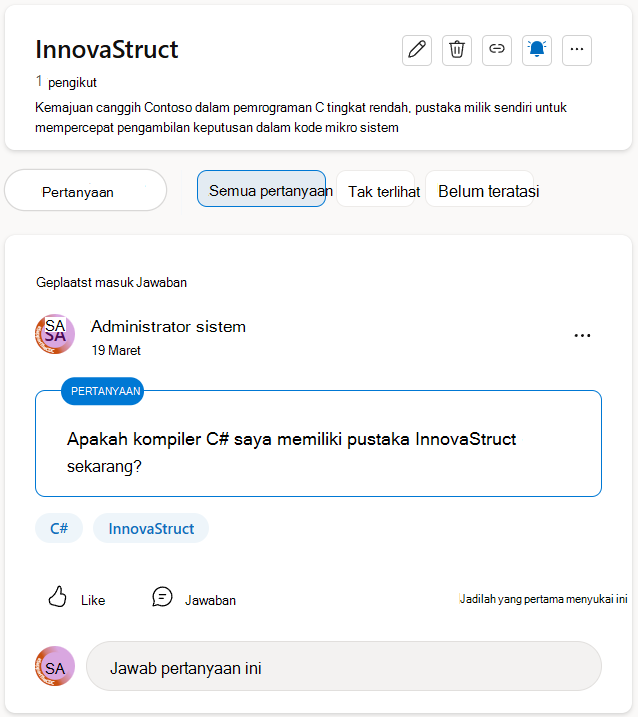 Anda bisa memilih dari pertanyaan yang belum terlihat atau yang belum memiliki jawaban