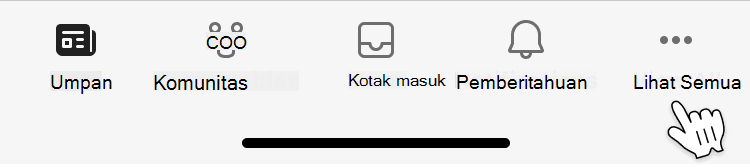 Gambar tombol Tampilkan semua di aplikasi seluler Viva Engage