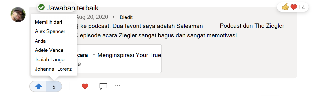 Cara melihat siapa yang memilih jawaban atas pertanyaan