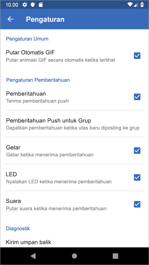 Opsi Pengaturan Android