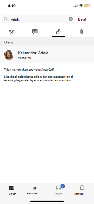 cuplikan layar pengaturan profil seluler