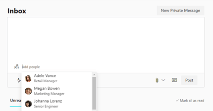 Menambahkan orang ke email Yammer