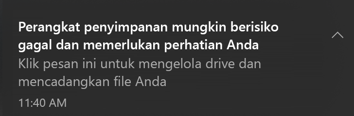 Pesan peringatan penting