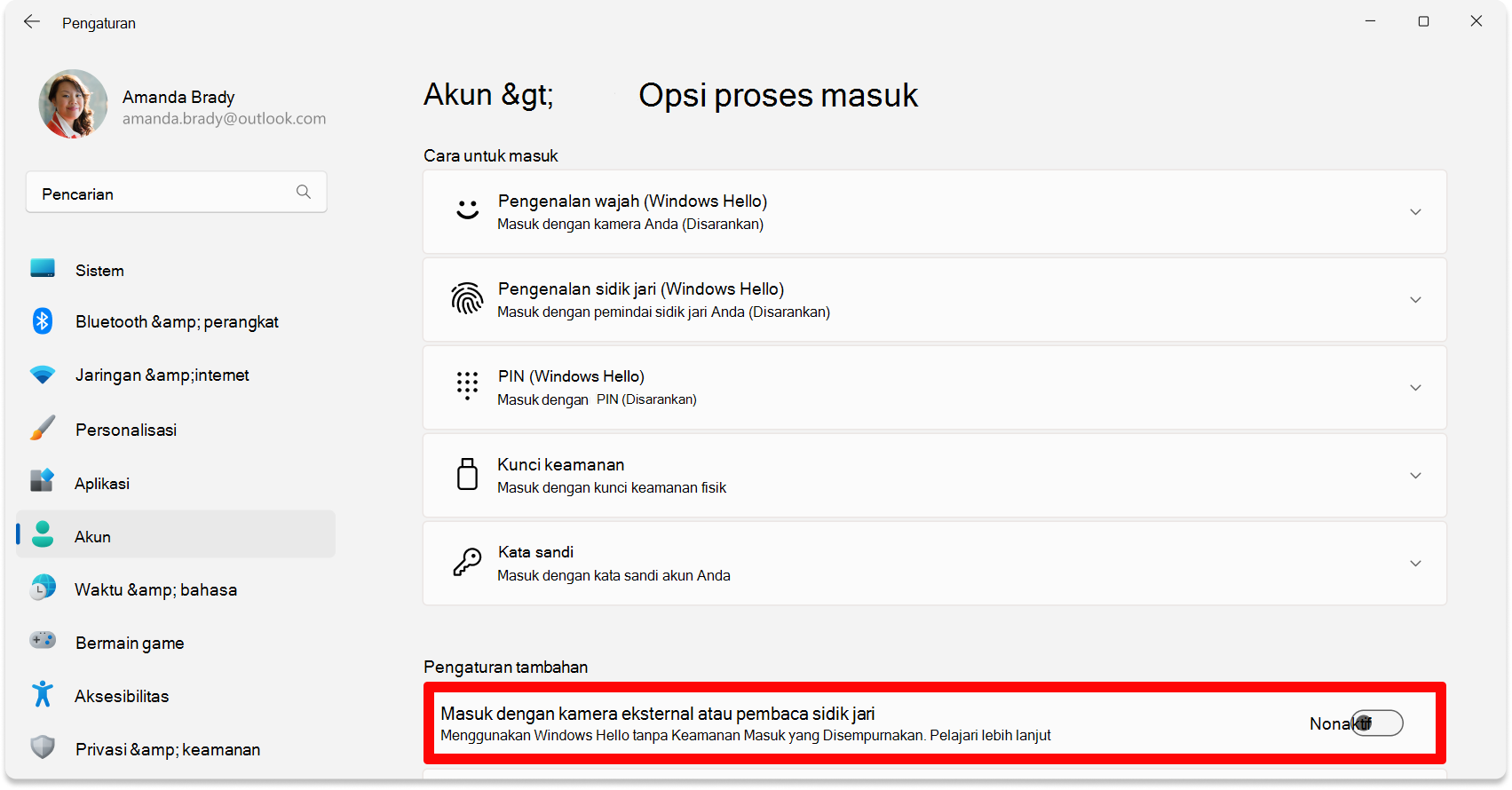 Screenshot of Settings - Disable ESS toggle.