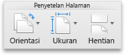 Tab Tata Letak Word, grup Pengaturan Halaman