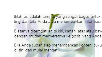 Contoh gambar berada di belakang blok teks