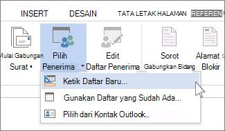 Perintah Ketik Daftar Baru