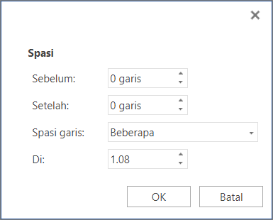 Kotak dialog paragraf