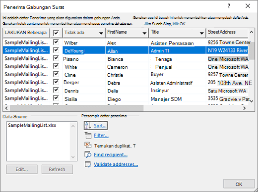Dialog Edit penerima