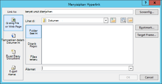 Menambahkan hyperlink ke file yang sudah ada