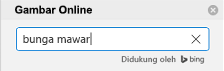 Masukkan istilah pencarian yang menggambarkan clip art yang ingin Anda cari