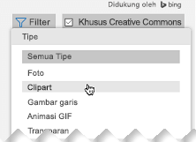 Buka Filter, dan di bawah Tipe, pilih Potongan Gambar